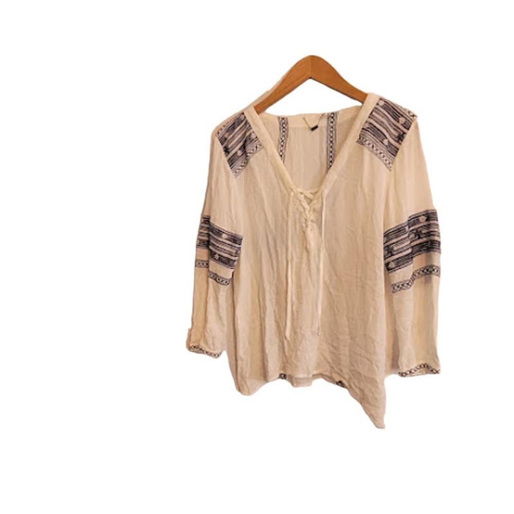 YFB- Young Fabulous Broke Tunic top - white and navy- size medium
